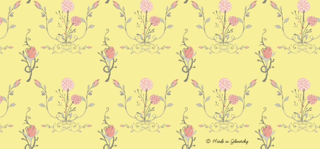 flower pattern in yellow for a splashback