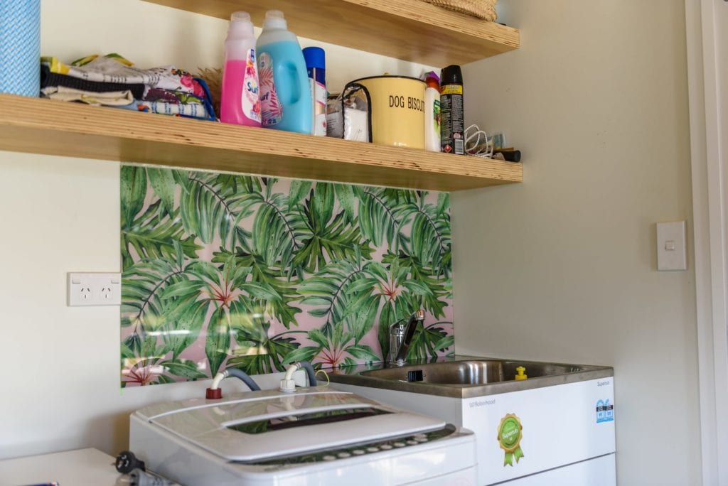 Laundry splashback fern design